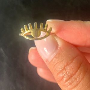 Madewell gold evil eye ring